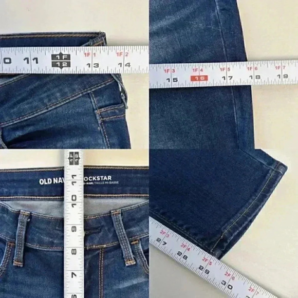 Old Navy Rockstar Skinny Jeans Distressed Denim Mid  Rise Blue Size 2/26 - Picture 11 of 16
